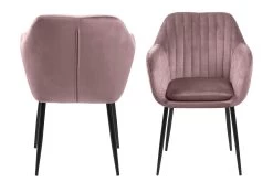 Chaise Avec Accoudoirs Hermeline - Vieux Rose/noir -Meubles Tables Et Chaises Shop 0000076595 2 95e4