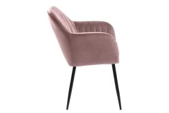 Chaise Avec Accoudoirs Hermeline - Vieux Rose/noir -Meubles Tables Et Chaises Shop 0000076595 3 590b