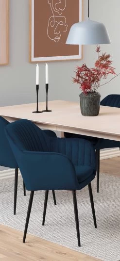 Chaise Avec Accoudoirs Hermeline - Bleu Foncé/noir 9 Chaise Avec Accoudoirs Hermeline - Bleu Foncé/noir -Meubles Tables Et Chaises Shop 0000080294 6 008e