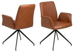 Chaise Pivotante Robert - Cognac/noir