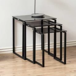 Set De 3 Tables D'appoint Nicola - Noir
