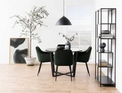 Chaise Avec Accoudoirs Lynn - Vert Forêt/noir -Meubles Tables Et Chaises Shop 0000086236 8 535f