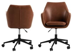 Chaise De Bureau Novan Similicuir - Brun -Meubles Tables Et Chaises Shop 0000086938 2 6386