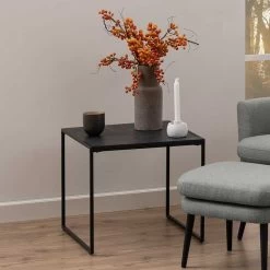 Table D'appoint Idris 50x50 - Marbre/noir