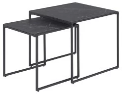 Jeu De 2 Tables D'appoint Idris - Marbre/noir 19 Jeu De 2 Tables D'appoint Idris - Marbre/noir -Meubles Tables Et Chaises Shop 0000088559 1 8907