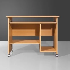 Bureau Norbert 90cm Avec Roulettes - Hêtre