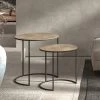 Lot De 2 Tables D'appoint Lana - Or/noir