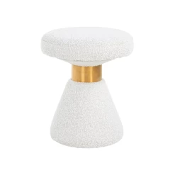 RICHMOND Pouf Ibet Ø40 Bouclé - Blanc/or -Meubles Tables Et Chaises Shop 10 8661