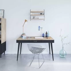 Bureau Horizon 134cm - Chêne/noir -Meubles Tables Et Chaises Shop 1150X0776A41 Desk natural oak and black 1 11f6