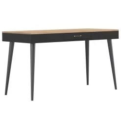 Bureau Horizon 134cm - Chêne/noir -Meubles Tables Et Chaises Shop 1150X0776A41 Desk natural oak and black 2 c290