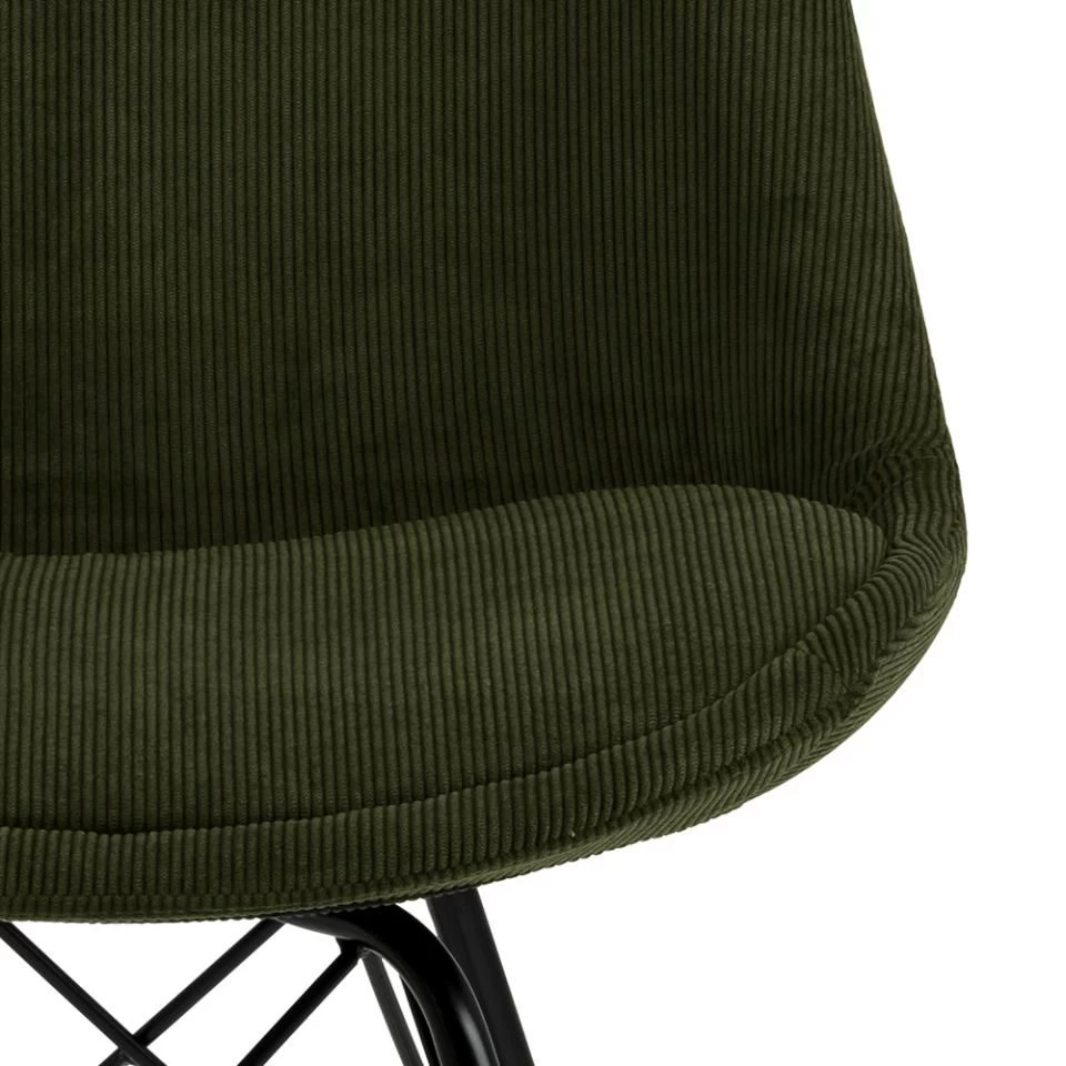 Chaise Coquille Irma En Velours - Vert Olive 10 Chaise Coquille Irma En Velours - Vert Olive – Image 10