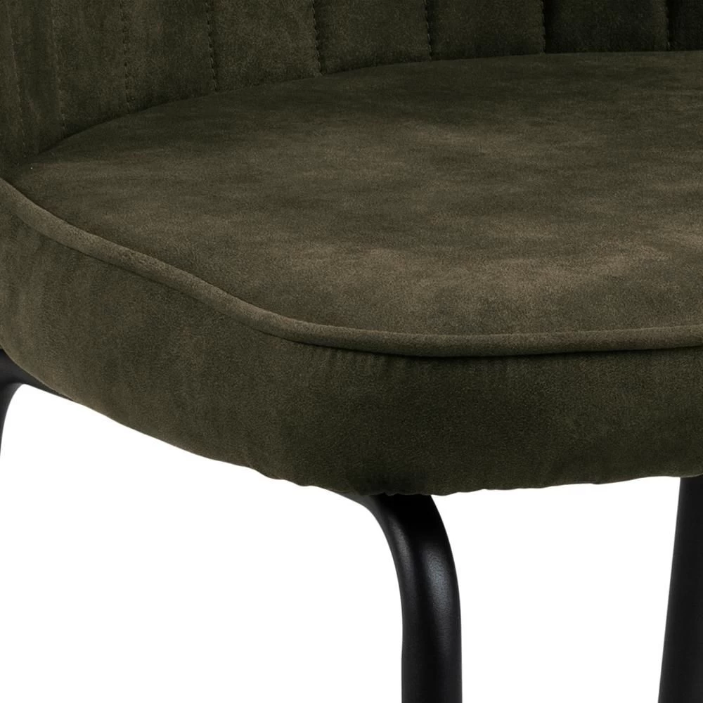 Chaise De Salle à Manger Patri - Vert Olive/noir 4 Chaise De Salle à Manger Patri - Vert Olive/noir – Image 4