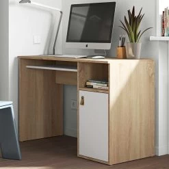 Bureau Martin 115cm - Chêne/blanc