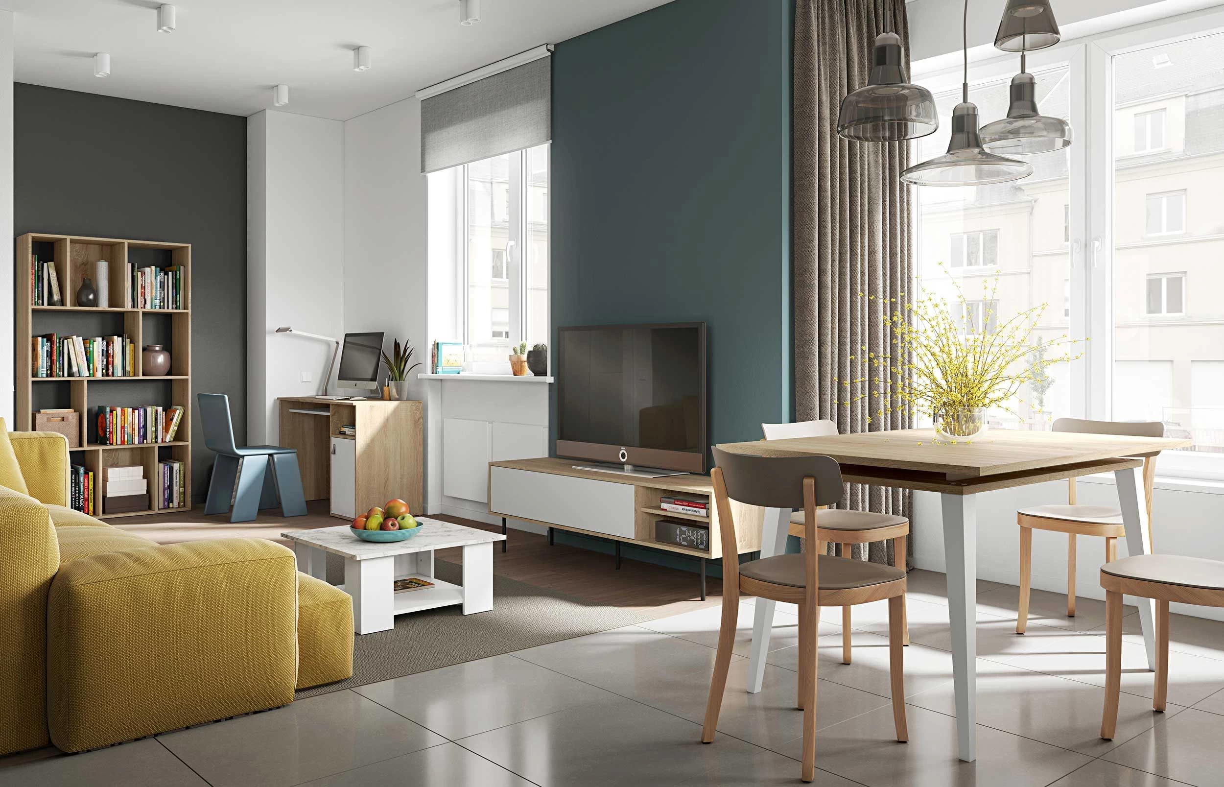 Bureau Martin 115cm - Chêne/blanc 9 Bureau Martin 115cm - Chêne/blanc – Image 9