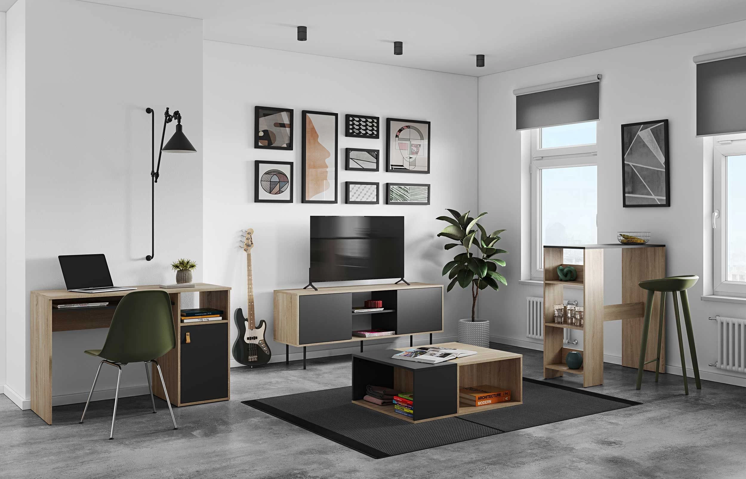 Bureau Martin 115cm - Chêne/noir 9 Bureau Martin 115cm - Chêne/noir – Image 9