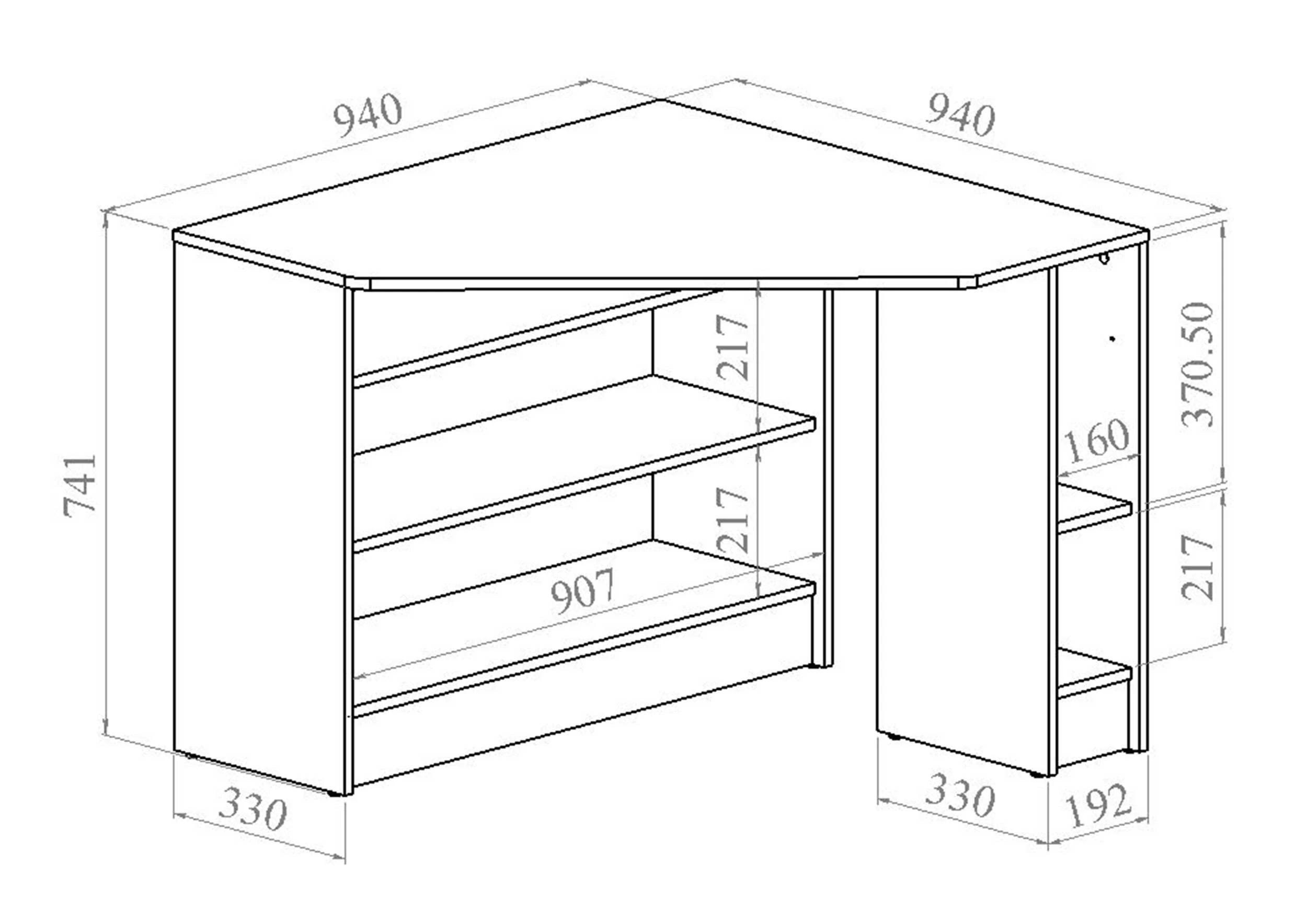 Bureau D'angle Plan - Chêne 2 Bureau D'angle Plan - Chêne – Image 2