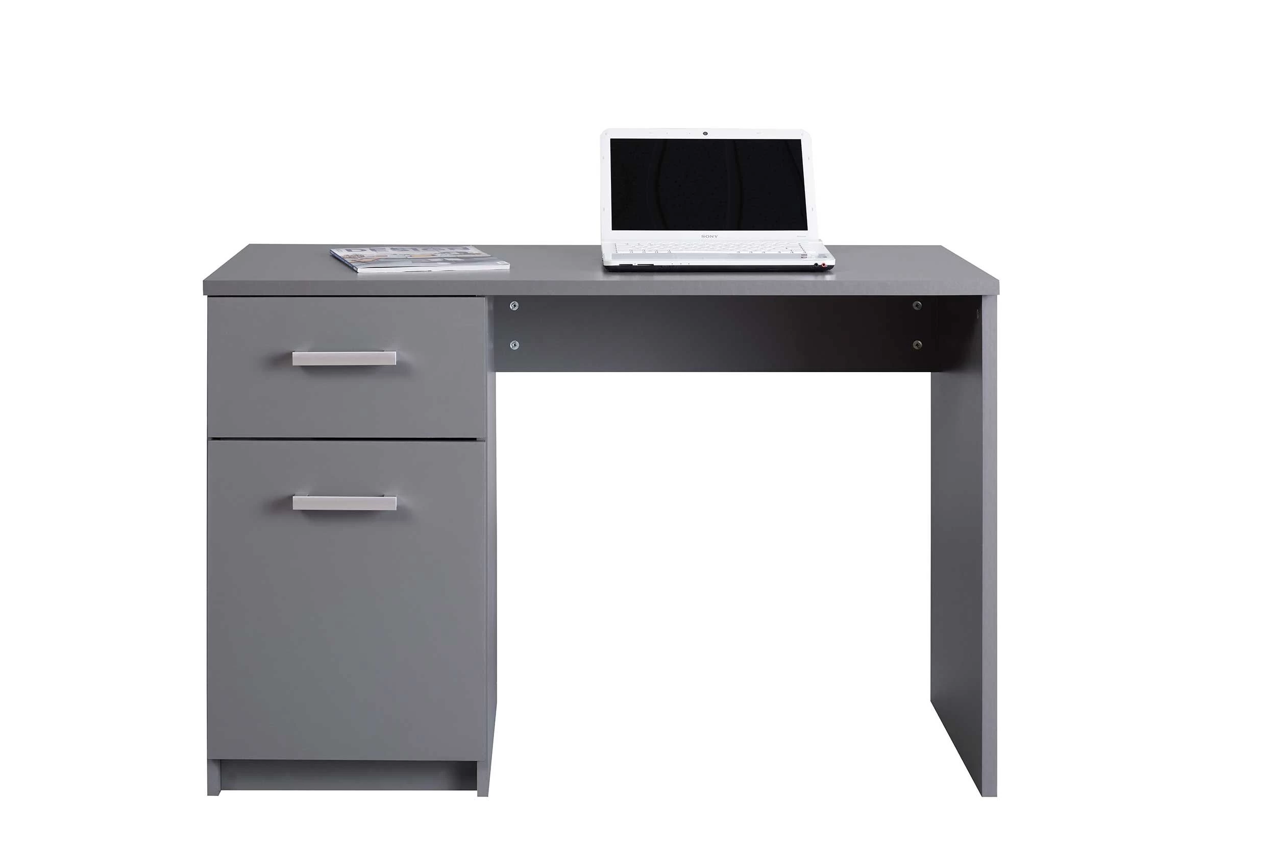 Bureau Eden 115cm 1 Porte & 1 Tiroir - Gris Graphite 10 Bureau Eden 115cm 1 Porte & 1 Tiroir - Gris Graphite – Image 10