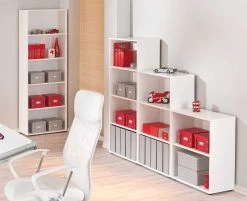 Bibliothèque Parini 5 Compartiments - Blanc -Meubles Tables Et Chaises Shop 13500040 06 6f6c