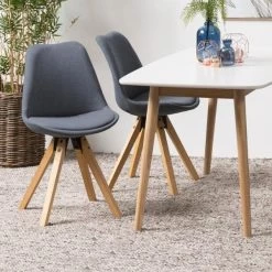 Chaise De Salle à Manger Dimar - Gris Foncé/chêne