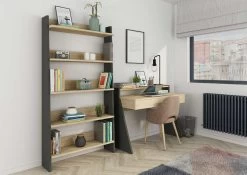 Bibliothèque Quinty 95cm 5 étagères - Gris/ Décor En Chêne 13 Bibliothèque Quinty 95cm 5 étagères - Gris/ Décor En Chêne -Meubles Tables Et Chaises Shop 1421 1422 000 a194