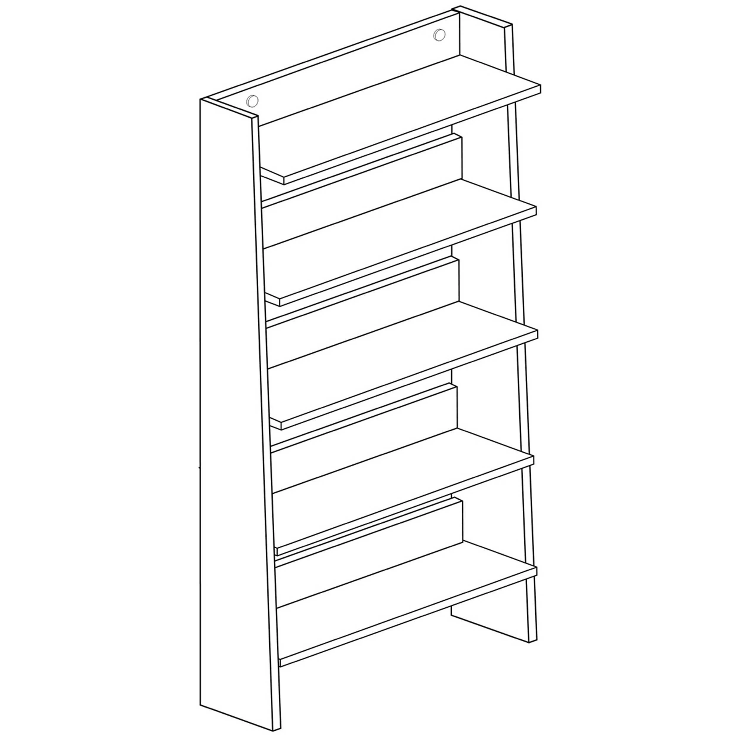 Bibliothèque Quinty 95cm 5 étagères - Gris/ Décor En Chêne 4 Bibliothèque Quinty 95cm 5 étagères - Gris/ Décor En Chêne – Image 4