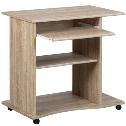 Bureau Sur Roulettes Pour Ordinateur Adda - Chêne 17 Bureau Sur Roulettes Pour Ordinateur Adda - Chêne -Meubles Tables Et Chaises Shop 19300030 01 4f81