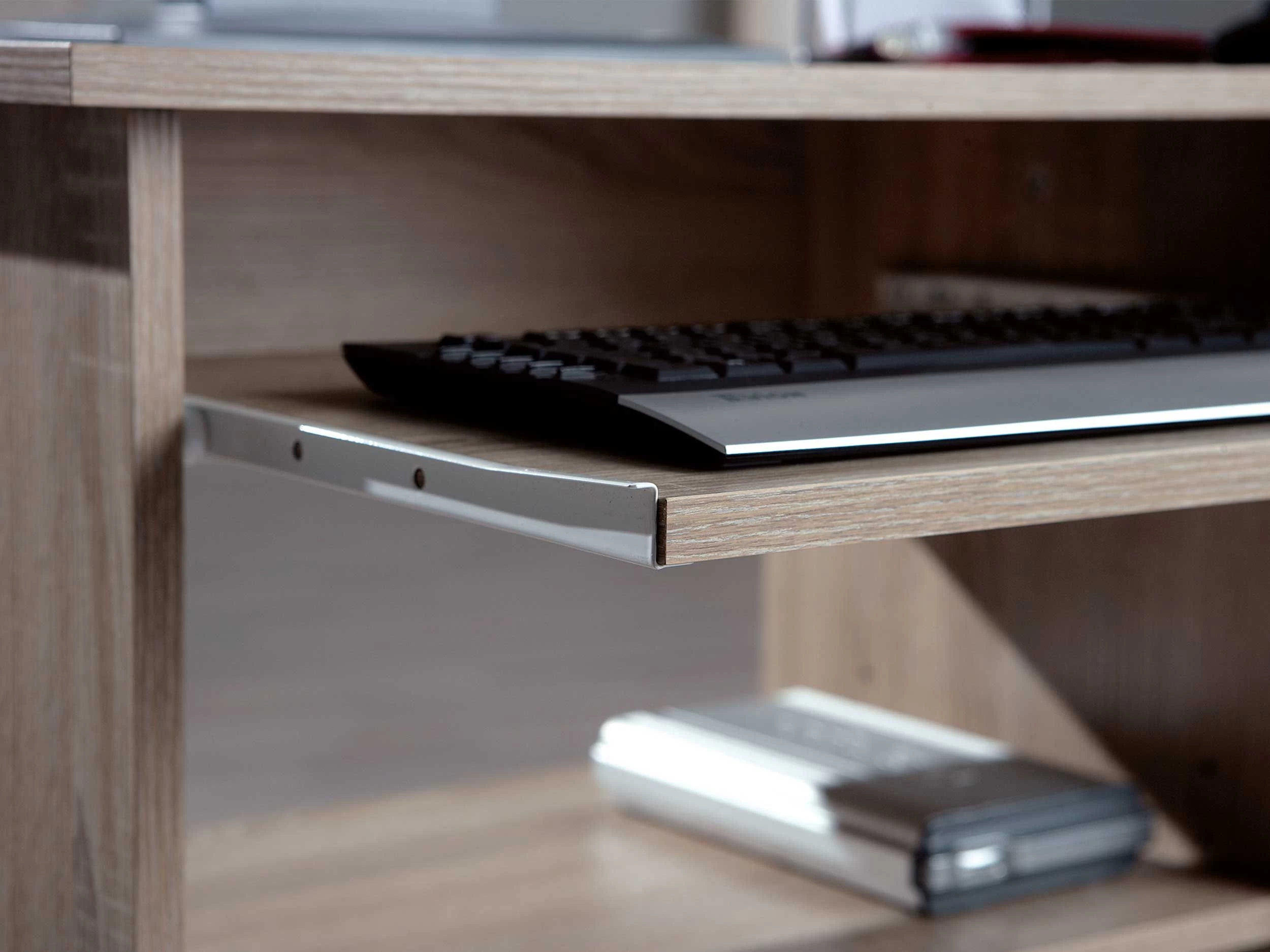 Bureau Sur Roulettes Pour Ordinateur Adda - Chêne 6 Bureau Sur Roulettes Pour Ordinateur Adda - Chêne – Image 6