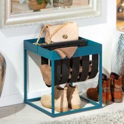 Table D'appoint Nubis 35x35 - Bleu/noir