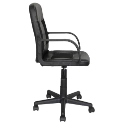 Chaise De Bureau Karl-PU Et Polyester Noir Mat -Meubles Tables Et Chaises Shop 20900240 68 5173