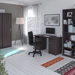 Chaise De Bureau Karl-PU Et Polyester Noir Mat -Meubles Tables Et Chaises Shop 20900240 74 21ca