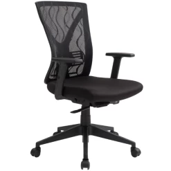 Chaise De Bureau Maréna-tissu Jacquard Mesh Noir Mat