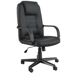 Chaise De Bureau Manny-PU Noir Mat