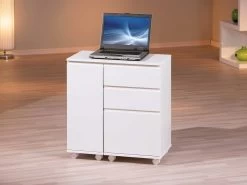 Bureau Sur Roulettes Pour Ordinateur Portable - Blanc -Meubles Tables Et Chaises Shop 20900400 11 b071