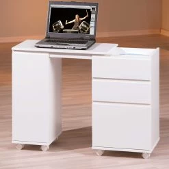 Bureau Sur Roulettes Pour Ordinateur Portable - Blanc