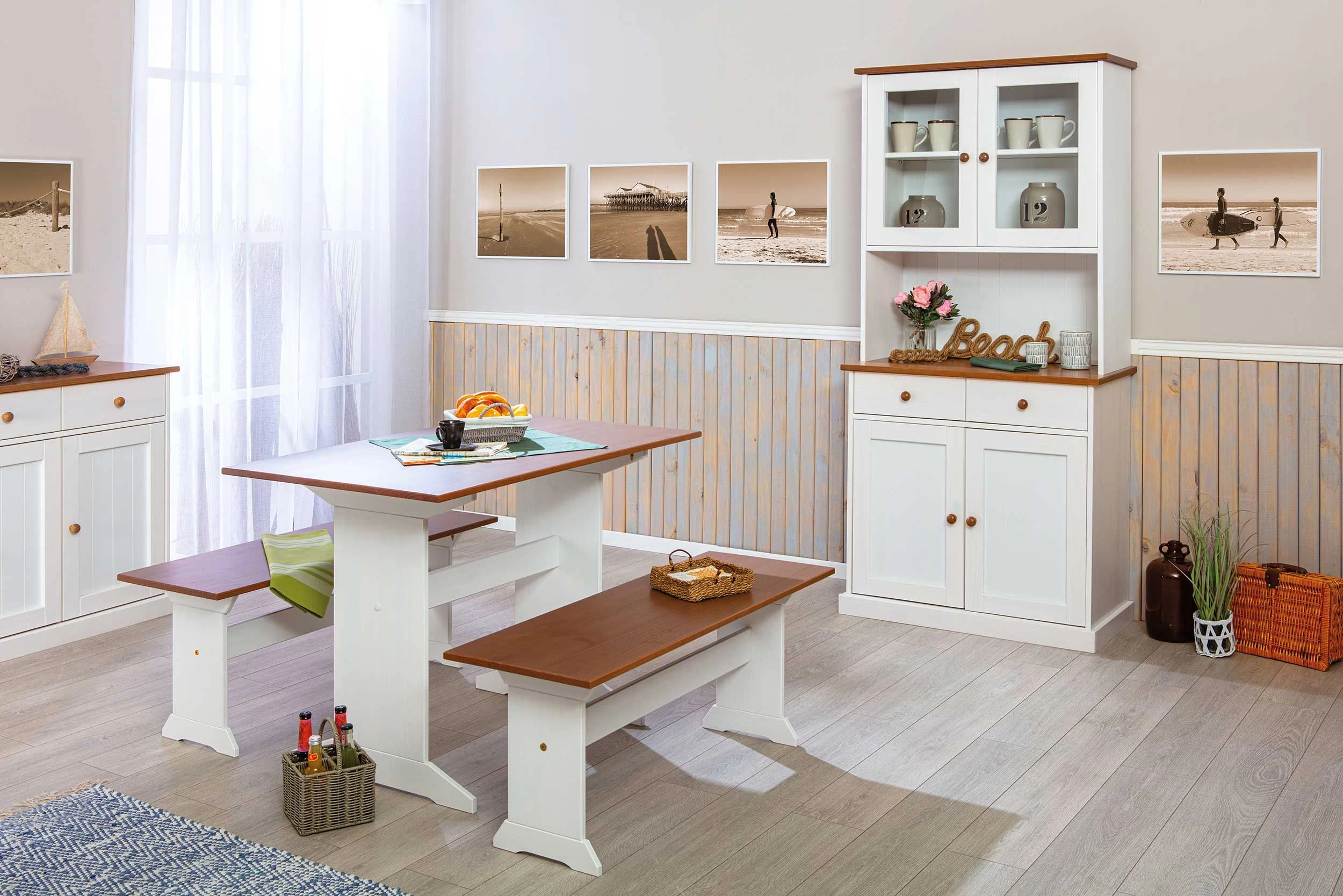 Banc Cisse - Blanc/brun 2 Banc Cisse - Blanc/brun – Image 2