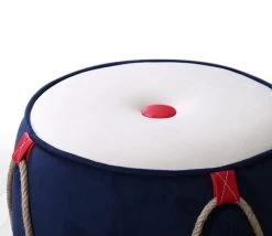 Fluffe Pouffe | 50% Coton/50% Velours | Eponge 6 Cm | Bleu Blanc -Meubles Tables Et Chaises Shop 209FLF1286 20 203 a96b