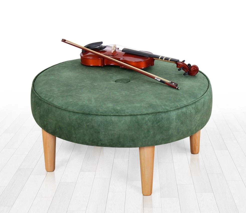 Fluffe Pouffe | 50% Coton/50% Velours | 15 Cm Eponge | Pieds En Bois | Vert 1 Fluffe Pouffe | 50% Coton/50% Velours | 15 Cm Eponge | Pieds En Bois | Vert