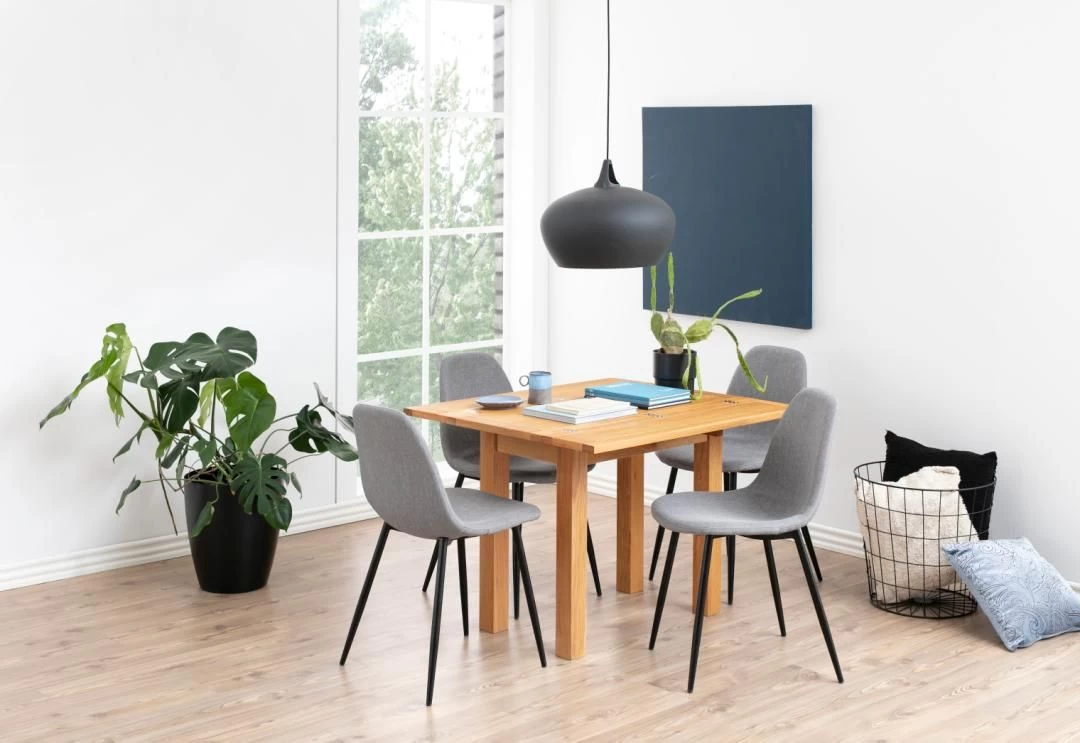 Chaise De Salle à Manger - Gris Clair/noir 10 Chaise De Salle à Manger - Gris Clair/noir – Image 10