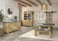 Banc Louane 110x30cm - Chêne/béton -Meubles Tables Et Chaises Shop 2 BROCELIANDE CJ1R MJ1R 16 A 01 7940