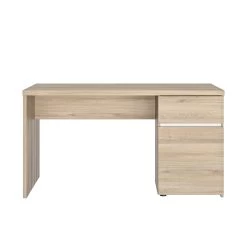 Bureau Oberon Avec 1 Tiroir & 1 Porte - Chêne/blanc