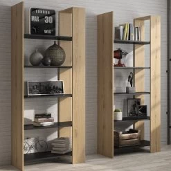 Bibliothèque Tando 80cm - Chêne/noir