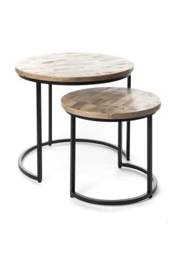 Lot De 2 Tables D'appoint Linus - Bois/métal
