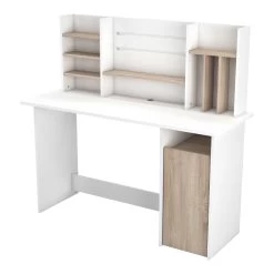 Bureau Sambo Avec Surmeuble - Chêne/blanc 10 Bureau Sambo Avec Surmeuble - Chêne/blanc -Meubles Tables Et Chaises Shop 379138 2 c396
