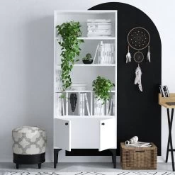 Emerald Bookshelf 60x175x30cm | White Finish -Meubles Tables Et Chaises Shop 393MRD1231 20 202 df50