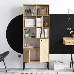 Etagère Emeraude | 100% Mélamine | Antibactérien | Chêne Saphir -Meubles Tables Et Chaises Shop 393MRD1233 20 202 e9a9