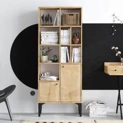 Etagère Emeraude | 100% Mélamine | Antibactérien | Chêne Saphir -Meubles Tables Et Chaises Shop 393MRD1233 20 203 7d39