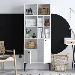 Bibliothèque Emerald - 100% Mélaminé, Antibactérien, Blanc -Meubles Tables Et Chaises Shop 393MRD1234 20 202 bd22