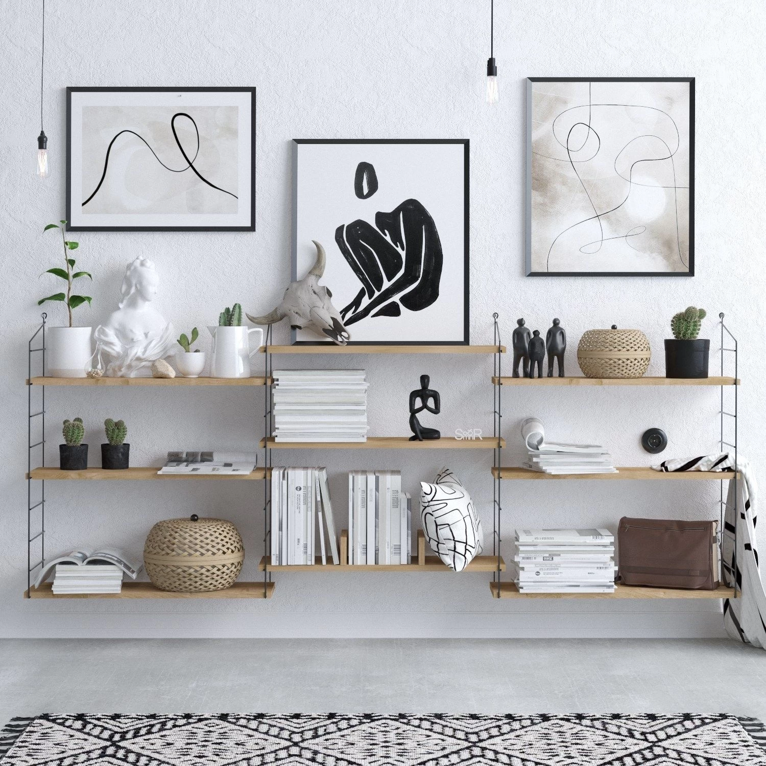 Emerald Bookshelf" | 216 Cm De Hauteur | Mélaminé 1 Emerald Bookshelf" | 216 Cm De Hauteur | Mélaminé