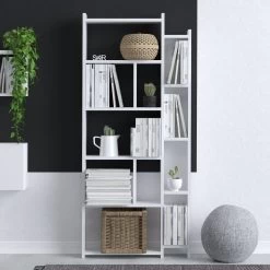 Emerald Bookshelf | 18mm Thick | 65x150x15cm | White