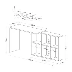 Bureau D'étude Emerald | Epaisseur 18mm | 74x145x45 Cm | Chêne Blanc 7 Bureau D'étude Emerald | Epaisseur 18mm | 74x145x45 Cm | Chêne Blanc -Meubles Tables Et Chaises Shop 393MRD1299 20 203 a850
